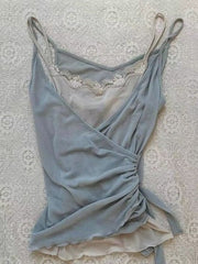 Azure Draped Cami Wrap Top