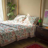 Rustic Scene Floral Knitted Blanket