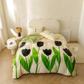 Nordic Grey Blue Stripes Duvet Cover Set Cotton Queen King Size Bedding Set Bedlinens Sheet Pillowcases