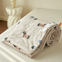 Summer Quilt Class A Knitted Aerobic Cotton Printed Soybean Quilt Summer Bedspread Home Textiles