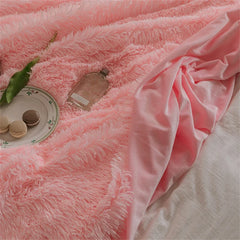 Double Side Fluffy Blanket Soft Bedspread Shawl Plush Blankets Portable Sofa Warm Bedding Throw Blanket Bedroom Decor Bed Cover