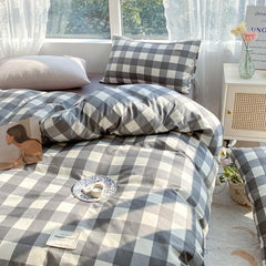 1pc 100%Cotton Duvet Cover Plaid Comforter Covers funda nordica cama 150 Single/Queen/King Quilt Cover(no pillowcase)