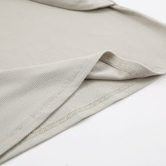 Beige Cross Front Long Sleeve Knitted Top