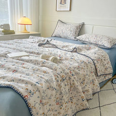 Summer Quilt French Style Comforter Quilt Flora Household Machine Washable Suitable Cool and Refreshing이불 Blanket