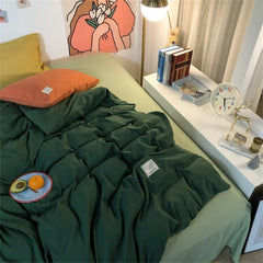 100% Cotton Bedding Set Duvet Cover Bed Sheet Pillowcase Skin Friendly Quilt Cover Set Bedroom Decor King Size Double Bed Sets