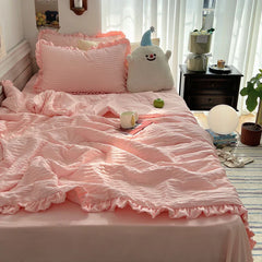 Korean Simple Bedding Set Modern Air Condition Thin Blankets Summer Quilt Pillowcase Comfortable Fluffy Blanket with Filling 이불