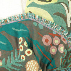 Textile City Jungle Tiger 6 Layer Cotton Gauze Towel Quilt Green Summer Cool Office Comfy Single Blanket Sofa Cover Blanket