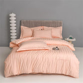 Nordic Sliver Grey Stripes 100% Egyptian Cotton Jacquard Bedlinens Queen King Size Set Fitted Sheet Duvet Cover Bedding