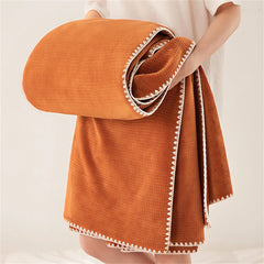 Flannel Blanket Soft Bedspread Shawl Blankets for Beds Sofa Office Napping Warm Bedding Throw Blanket