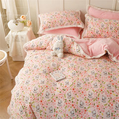 Milk Velvet Bedding Set Thicken Bound Edge High Weight Winter Warm Four Piece Set Quilt Cover Bed Linen Pillowcase Bedroom Decor