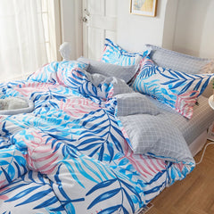 Quality Nordic 4pcs Bed Sheet Set and Bedding Queen/King Size Quilt Duvet Cover and Pillowcase Kit for Household