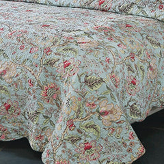 Double Bed 100% Cotton Plants And Flowers 3pcs Printed Quilted Quilt Pillowcase Free Shipping