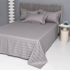 Nordic Sliver Grey Stripes 100% Egyptian Cotton Jacquard Bedlinens Queen King Size Set Fitted Sheet Duvet Cover Bedding