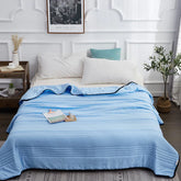 Summer Air Condition Quilt Thin Stripe Lightweight Comforter Full Queen Breathable Sofa Office Bed Travel Quilts Throw Blanket