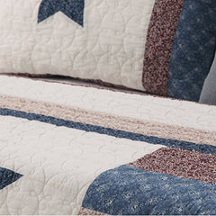 Double Bed Cotton Printed Patchwork Pentagram Set Of 3 Quilted Quilt Light Quilt Pillowcase