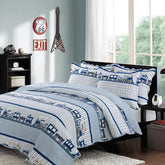 100% Cotton Small Train Kid's Quilt 3pcs Embroidered Quilted Quilt Pillowcase Free Shipping