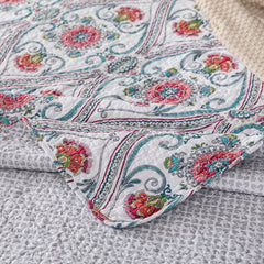 100% Cotton Double Bed Floral Red Flower 3pcs Printed Quilted Quilt Pillowcase Free Shipping de cama casal