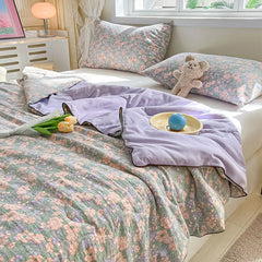 Summer Quilt Air Conditioning Quilt Flower Girl Heart Class A Double Layer Yarn Summer Cool Soft Machine Washable