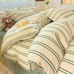 1pc Quilt Cover Stripe Style Duvet Cover Skin-friendly Bed Linen Girls Boys Room Bedding Covers (No Pillowcase)
