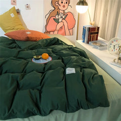 100% Cotton Bedding Set Duvet Cover Bed Sheet Pillowcase Skin Friendly Quilt Cover Set Bedroom Decor King Size Double Bed Sets