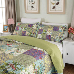 Large Quilted Quilt Three-piece Set Pure Cotton Washed Summer Cool Air-conditioning Quilt Quilted Bed Cover
