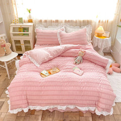 Korean Style Princess Summer Quilt Cool Chiffon Seersucker Air-conditioned Quilt Bed sheet Summer Blanket Comforter Duvet