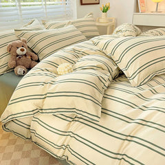1pc Quilt Cover Stripe Style Duvet Cover Skin-friendly Bed Linen Girls Boys Room Bedding Covers (No Pillowcase)