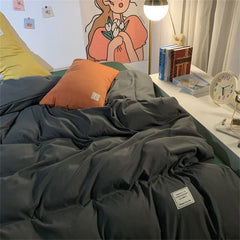 100% Cotton Bedding Set Duvet Cover Bed Sheet Pillowcase Skin Friendly Quilt Cover Set Bedroom Decor King Size Double Bed Sets