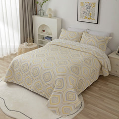 Nordic Cotton Romantic Print Bedspread Pillowcase Quilted Bed Cover Sofa Blanket Four Seasons Coverlet Bedding 3PCS