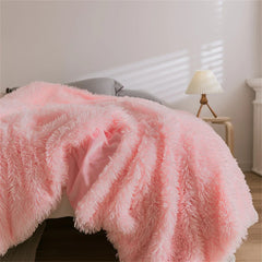Double Side Fluffy Blanket Soft Bedspread Shawl Plush Blankets Portable Sofa Warm Bedding Throw Blanket Bedroom Decor Bed Cover