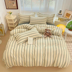1pc Quilt Cover Stripe Style Duvet Cover Skin-friendly Bed Linen Girls Boys Room Bedding Covers (No Pillowcase)