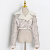 Faux Leather Sueded Aviator jacket Fur Trim Pilots Moto Shearling Winterwear