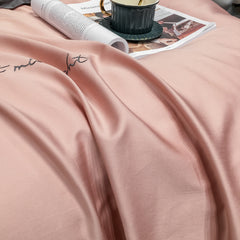 new four-piece bedding fashion cotton double household bed sheet quilt cover splicing design bedding pink color