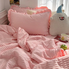 Korean Simple Bedding Set Modern Air Condition Thin Blankets Summer Quilt Pillowcase Comfortable Fluffy Blanket with Filling 이불