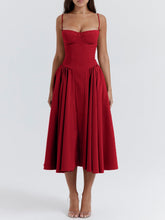 Samaria Red Corset Midi Sundress