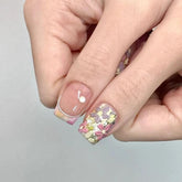 Boho Floral Gypsum Handmade Reusable Short Square Press On