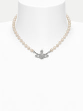 Saturn Orb Pendant Pearl Necklace