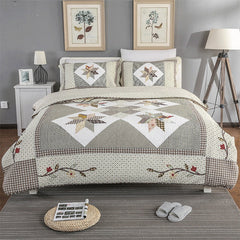 Single Double Bed Cotton Embroidered Patchwork 3 Piece Quilted Quilt Light Quilt Pillow Cover lençol de cama casal أسرّة