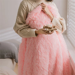 Double Side Fluffy Blanket Soft Bedspread Shawl Plush Blankets Portable Sofa Warm Bedding Throw Blanket Bedroom Decor Bed Cover