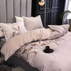 3pcs Nordic Exquisite Embroidery Bedding Set Bedroom Double Comfort Soft High Quality Quilt Cover and Pillowcase