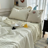 Korean Simple Bedding Set Modern Air Condition Thin Blankets Summer Quilt Pillowcase Comfortable Fluffy Blanket with Filling 이불