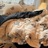 Korean Princess Duvet Cover Set Skin Friendly Wash Cotton Bedding Set Of Four Pieces Lace Bedin Set Bed Sheets Comforter Cover