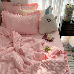 Korean Simple Bedding Set Modern Air Condition Thin Blankets Summer Quilt Pillowcase Comfortable Fluffy Blanket with Filling 이불