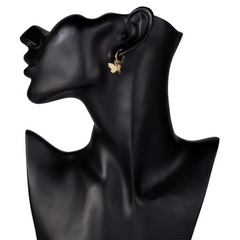 Golden Fluttering Butterfly Earrings and Necklace Set