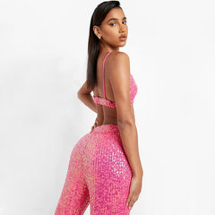 Pink Sequin Three Piece Set