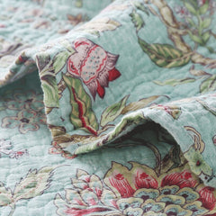 Double Bed 100% Cotton Plants And Flowers 3pcs Printed Quilted Quilt Pillowcase Free Shipping