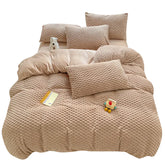 New Milk Velvet Bedding Set Thickened Bean Velvet Warm Four Piece Sets Quilt Cover Bed Linen Pillowcase Queen King Bedroom Decor