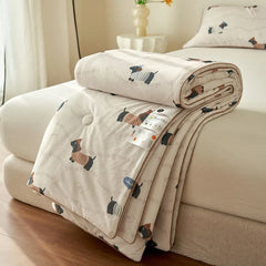 Summer Quilt Class A Knitted Aerobic Cotton Printed Soybean Quilt Summer Bedspread Home Textiles
