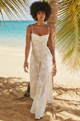 Seren Vintage Floral Lace Back Maxi Dress