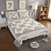 Single Double Bed Cotton Embroidered Patchwork 3 Piece Quilted Quilt Light Quilt Pillow Cover lençol de cama casal أسرّة